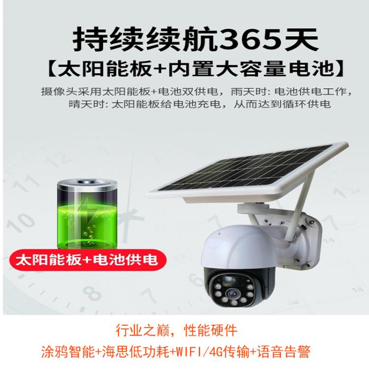 涂鴉2.8寸戶外防水無線球機(jī)Tuya4G太陽能監(jiān)控海思低功耗攝像頭電池?cái)z像機(jī) 4G太陽能攝像機(jī) 第4張