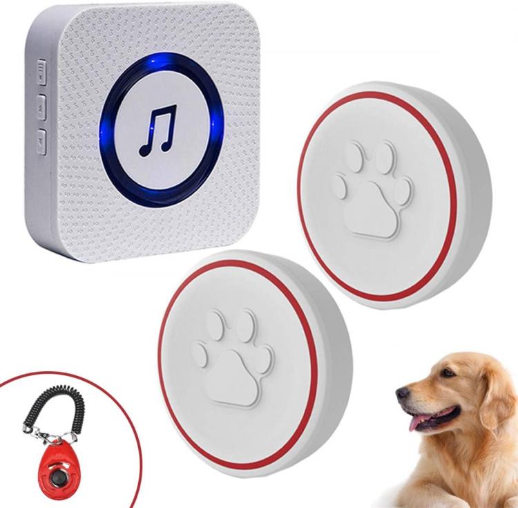 LIKEPAI Dog Doorbells for Potty Training-Wireless Dog Door Bell for Dog Puppy Training Sliding Door Go Outside Doorbell and Wate Product Center 第1張