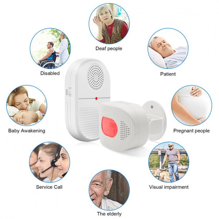 LIKEPAI Vibration Pager Nurse Calling Alarm System for Home Elderly Patient Portable Caregiver Pager Motion Sensor Alert Product Center 第3張