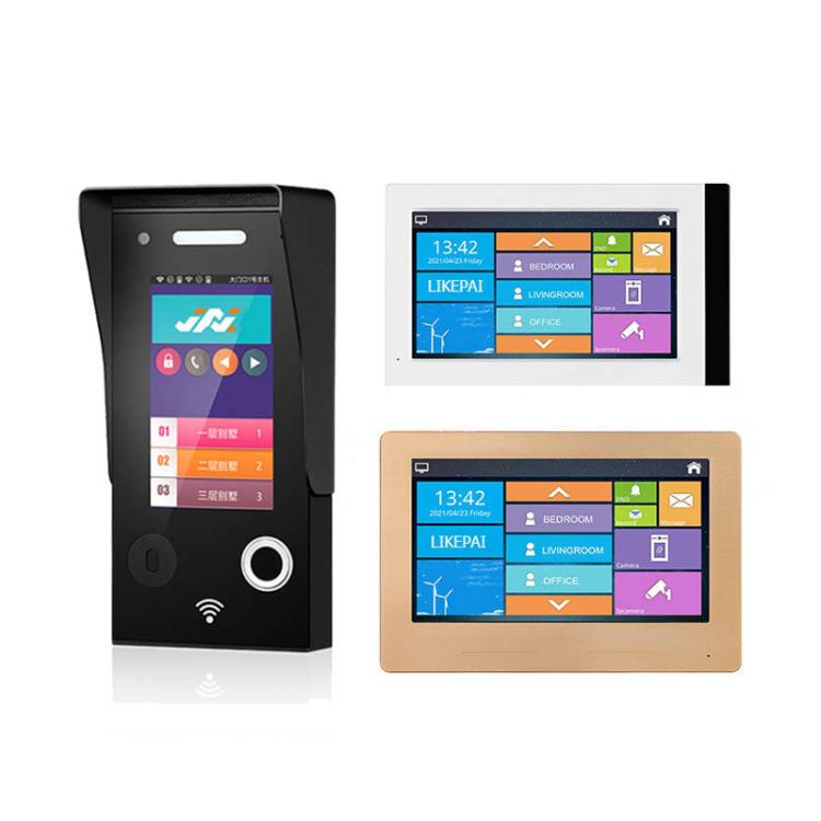 家家安別墅有線聯網可視對講套裝雷達感應免接觸通話指紋識別聯動解鎖指紋鎖對講門禁系統 品牌動態 第1張