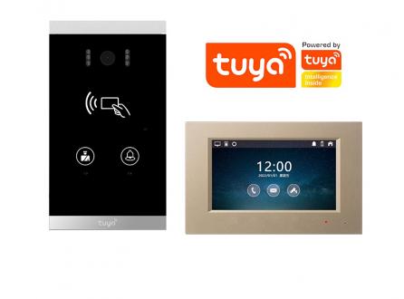 家家安tuya涂鴉智能別墅一拖一可視對講視頻雙向呼叫套裝聯動開鎖門禁系統H6+P7006