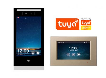 養(yǎng)老院福利院社區(qū)人臉識別可視對講門禁聯(lián)動開鎖一鍵呼叫視頻對講tuya涂鴉智能H8+P7008